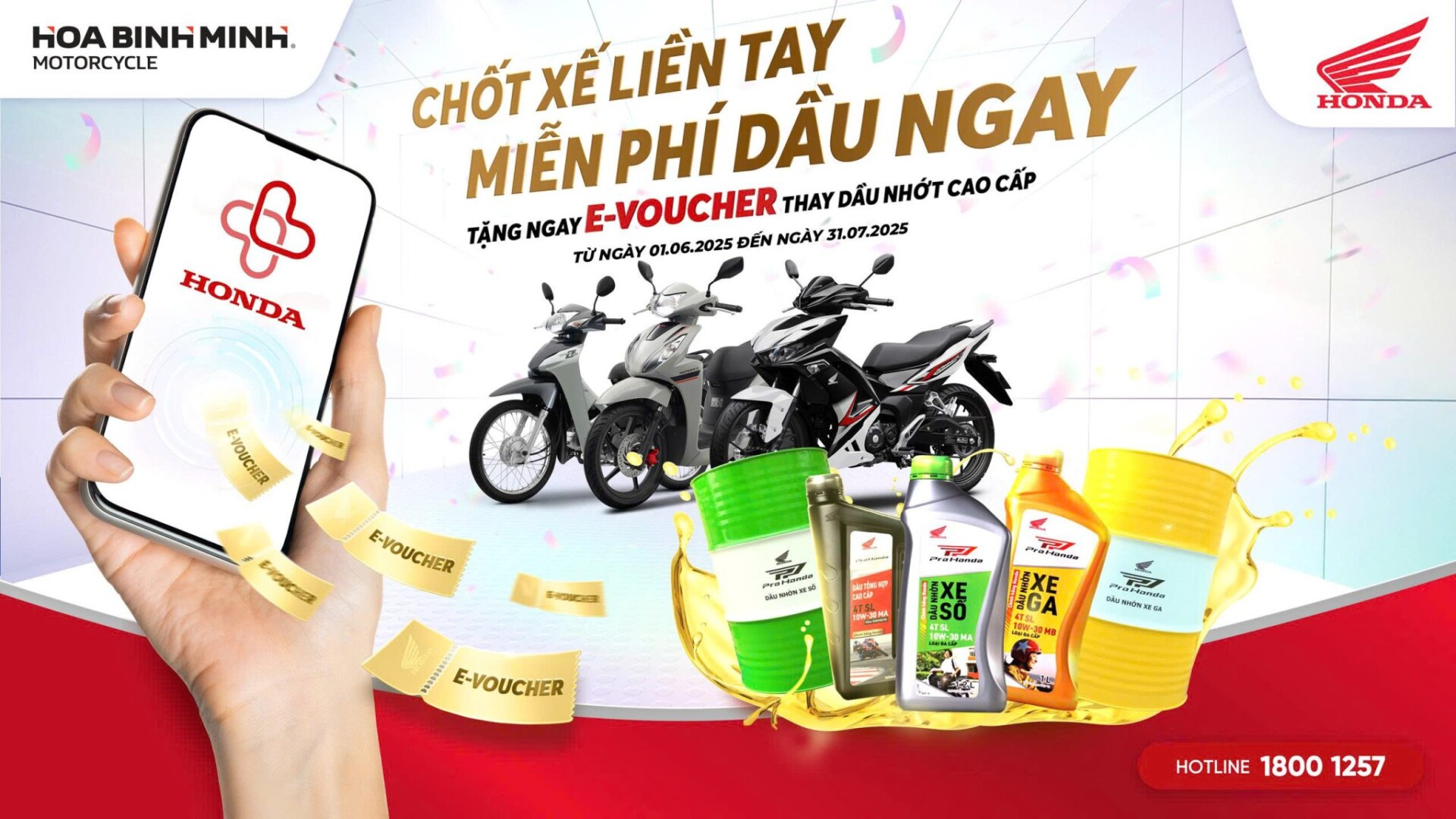 Honda Việt Nam triển khai chương trình khuyến mại “Chốt xế liền tay, miễn phí dầu ngay”
