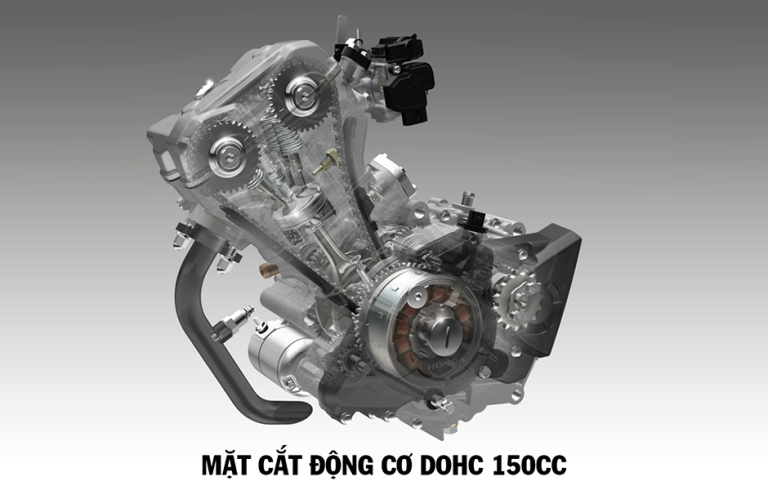 Động cơ DOHC 150cc đầy uy lực